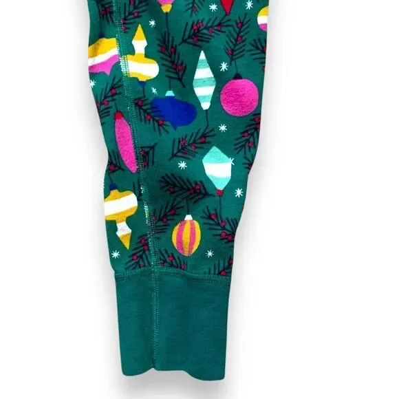 Hanna Andersson Festive Long John Pajama Pant Green Red Delightful Decorations - Picture 4 of 9